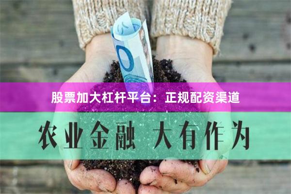 股票加大杠杆平台：正规配资渠道